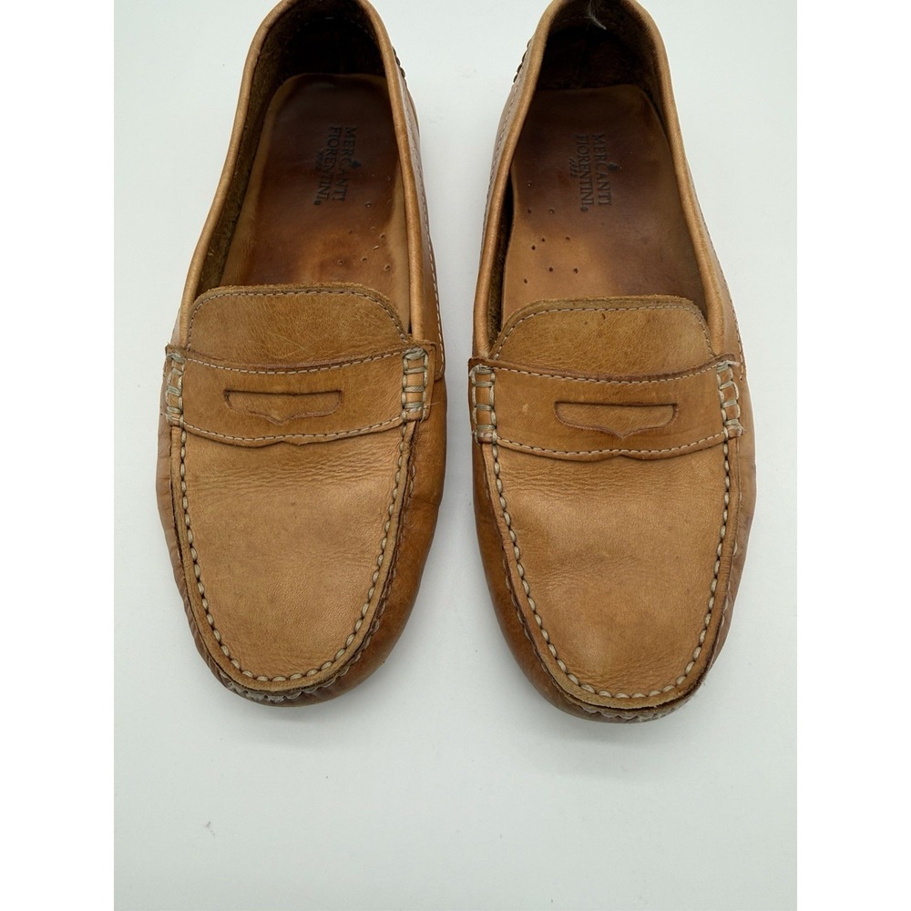 Mercanti Florentini Women's Tan Leather Penny Loafers Size 7 B  Made In Brazil